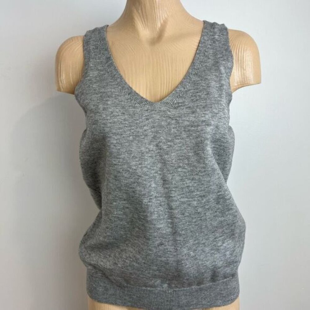 Womance Women’s Medium Acrylic Grey Gray Oversized Tank Top Shirt Casual Relaxed